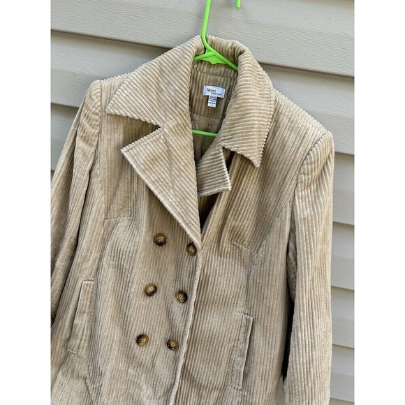 VTG Y2K Mimi Maternity S Tan Corduroy Barn Chore Coat Jacket Womens Outerwear - Picture 1 of 6